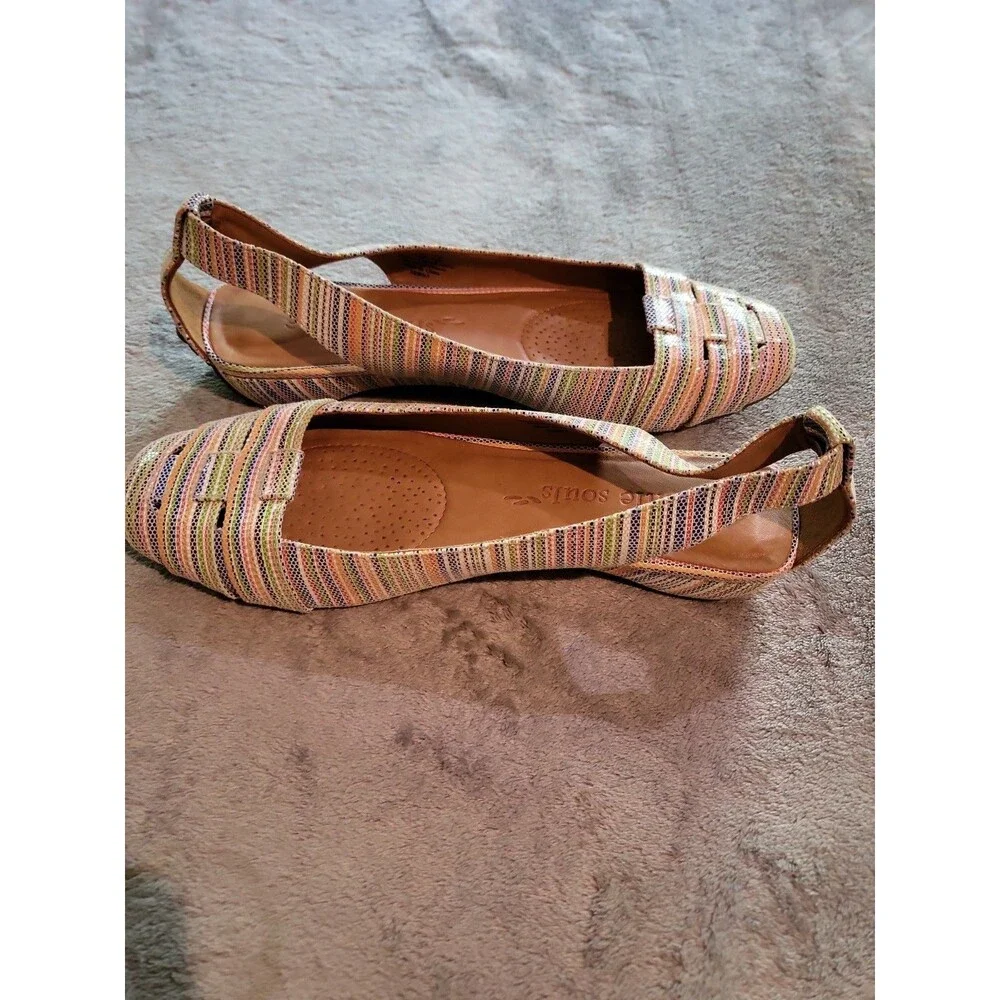Kenneth Cole Gentle Souls Leather Shoes Stripe Size 10 Multicolors
